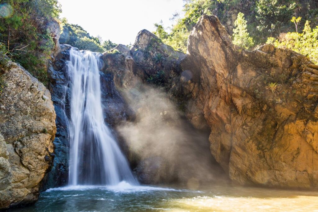 Salto de Baiguate waterfall near Jarabacoa town in Dominican Republic