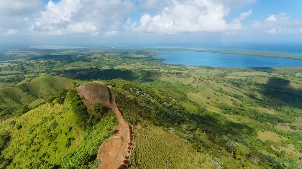 Beautiful view from the Montana Redonda in Dominican Republic, nature landscape 