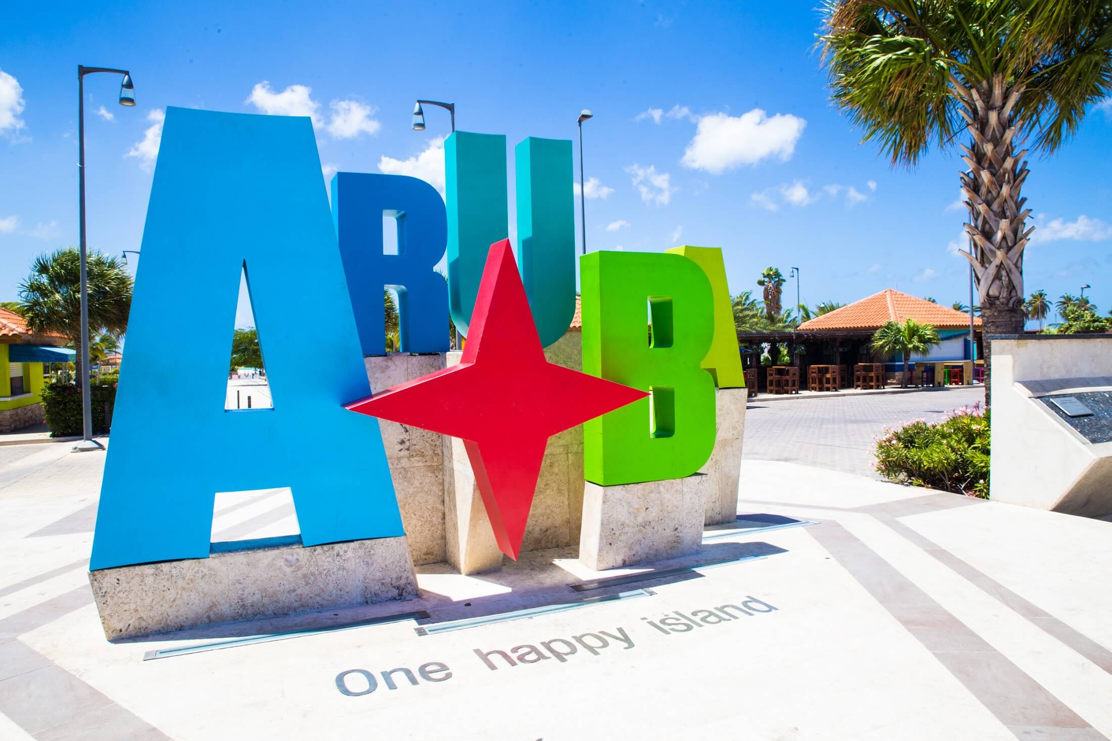 Aruba turystyka kolorowy znak powitalny
