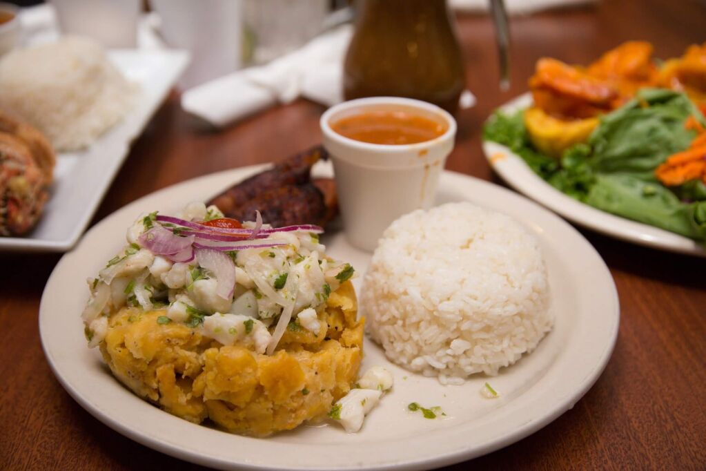 Mofongo, Puerto Rican Dish Made of Fried Plantain and Topped with Meat
