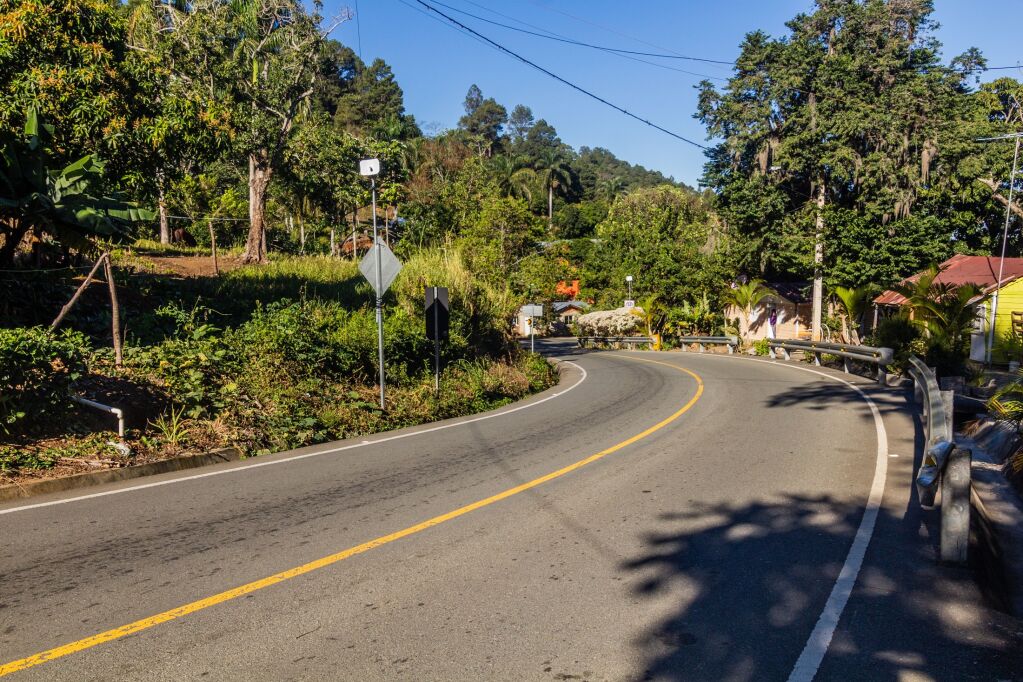 Road near Jarabacoa town in Dominican Republic