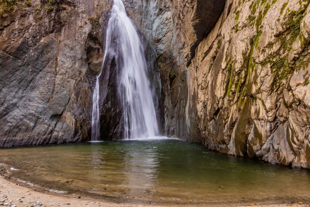 Salto Jimenoa waterfall near Jarabacoa town in Dominican Republic