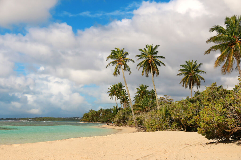 Beautiful white sand beach in Guadeloupe (France), Caribbean Islands