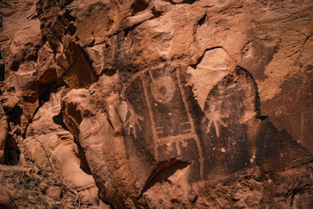 Petroglyphs Cave Paintings on Rock in  Dinosaur National Monument