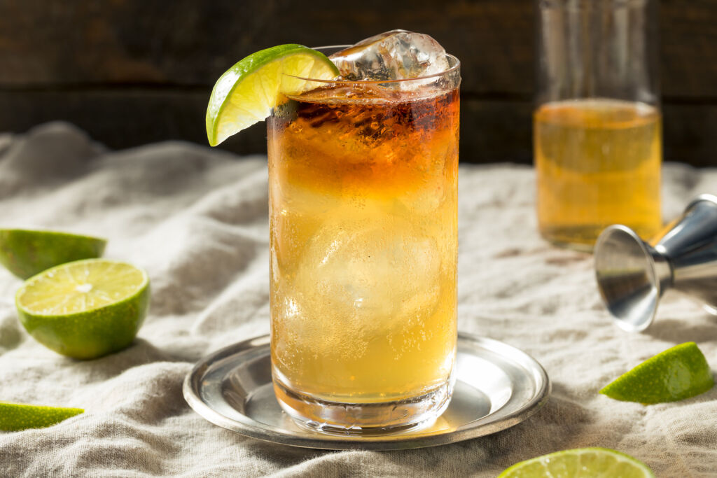 Boozy Rum Dark and Stormy Cocktail with LIme