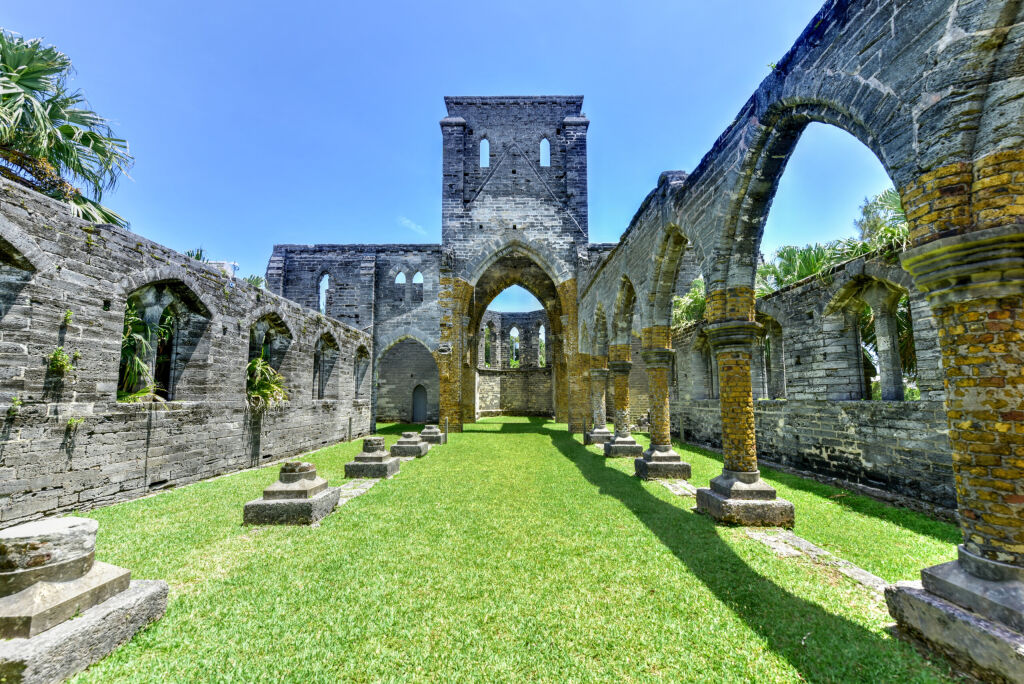Unfinished Church. It's ruins are a protected historic monument and part of the St. George's World Heritage Site.